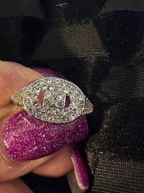 Ring- Stainless Steel over 7.5 in size with Cz beautiful sparkle nwt
